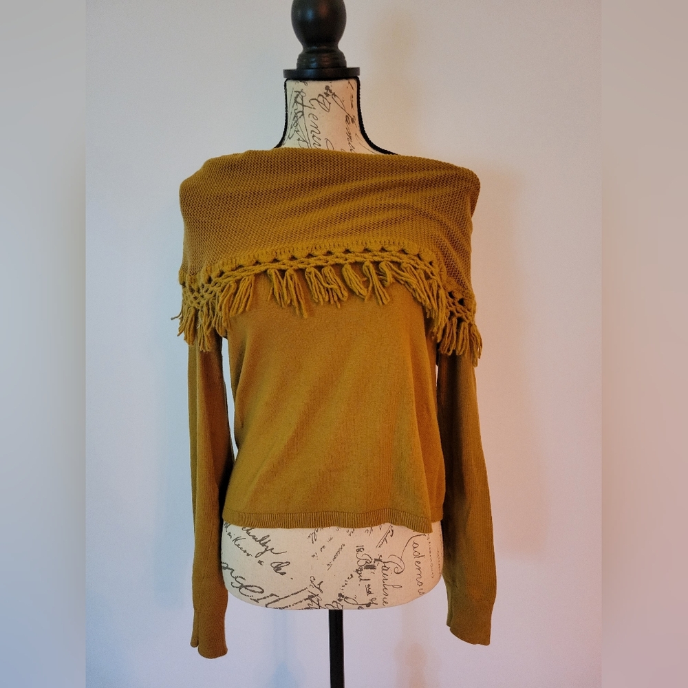 Angel of the North Anthropologie Women's Fringe Sweater Size M